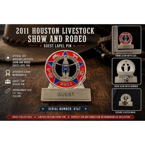 Houston Livestock Show and Rodeo 2011 Guest Pin HLSR Enamel Collectible 8767